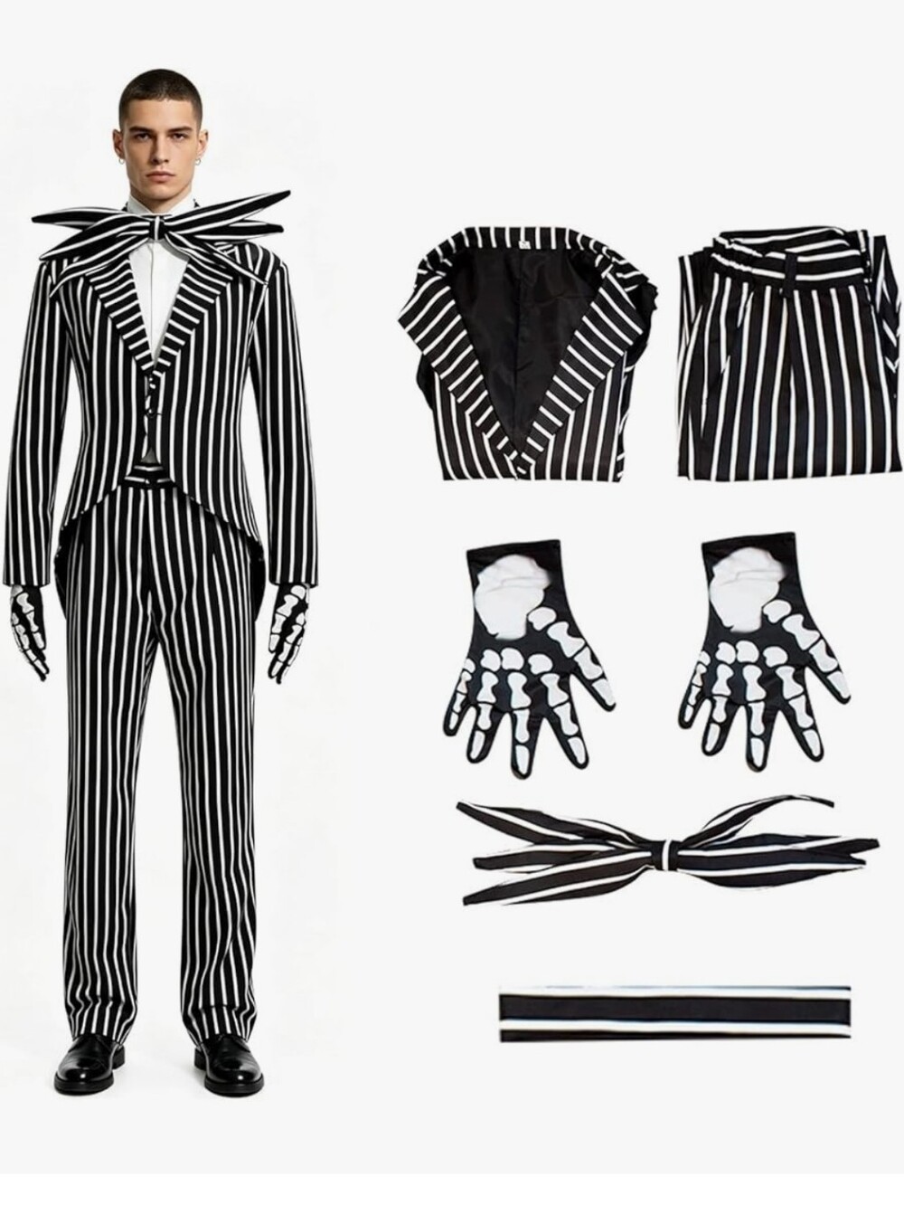 Nightmare Before Christmas Jack Skellington Men’s Halloween Costume With Mask LG